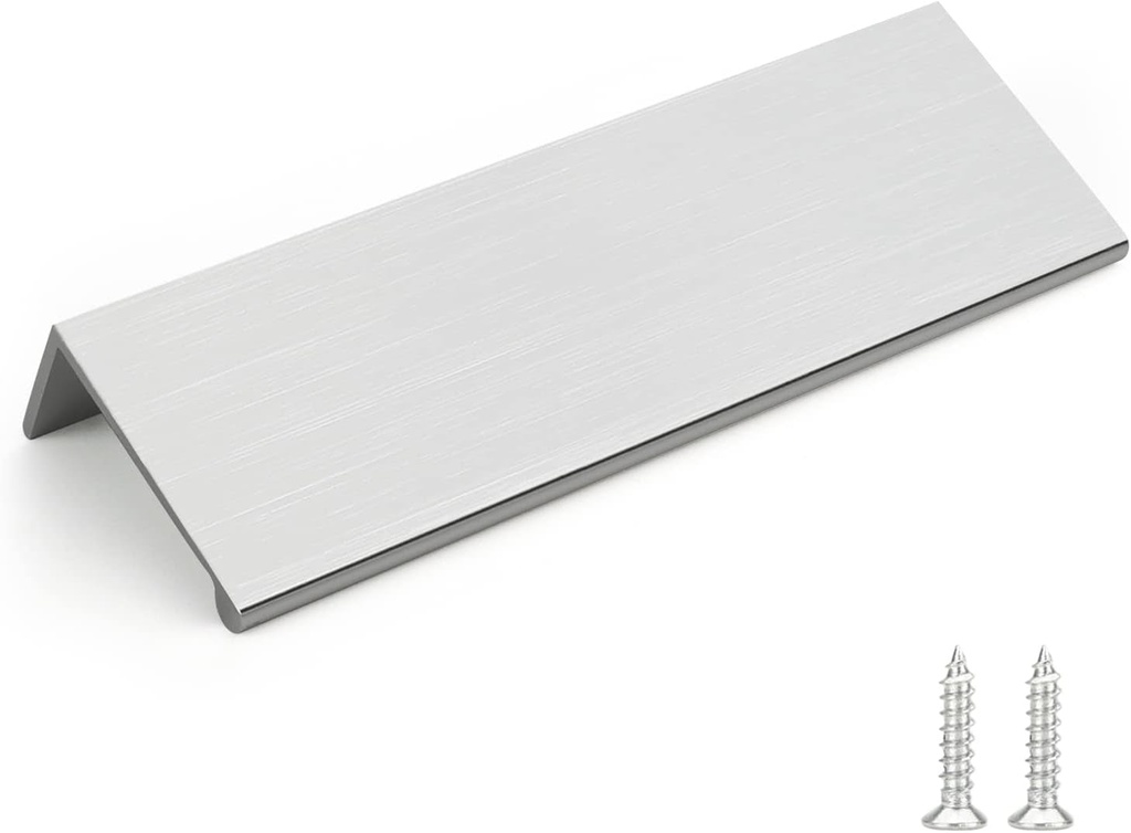 Rergy 10 Pack Kitchen Cabinet Pulls Brushed Nickel Cabinet Handles, Brushed Nickel Hardware Cabinet Edge Pull, 3-3/4In Cabinet Finger Pulls LS7030SNB96