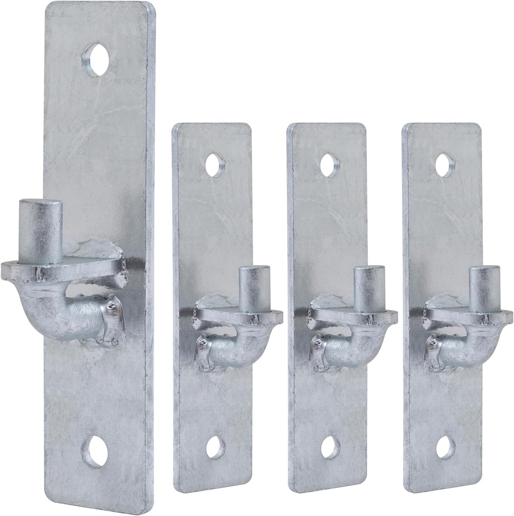 Wall Mount Gate Hinge, VIVIDA Wall Mount Gate Hinge with 5/8" Hinge Pin, Heavy Duty Wall Mount Farm Gate Hinge, Chain Link Gate Hardware, 4 PCS