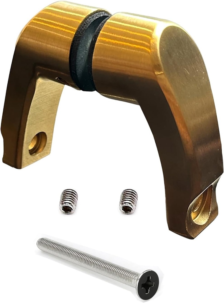 Stainless Steel 316 Garde Mid-Post Offset Style Pulls for 1-1/4"" OD round Handle, Satin Gold Finish, 2 Pieces, HF-032