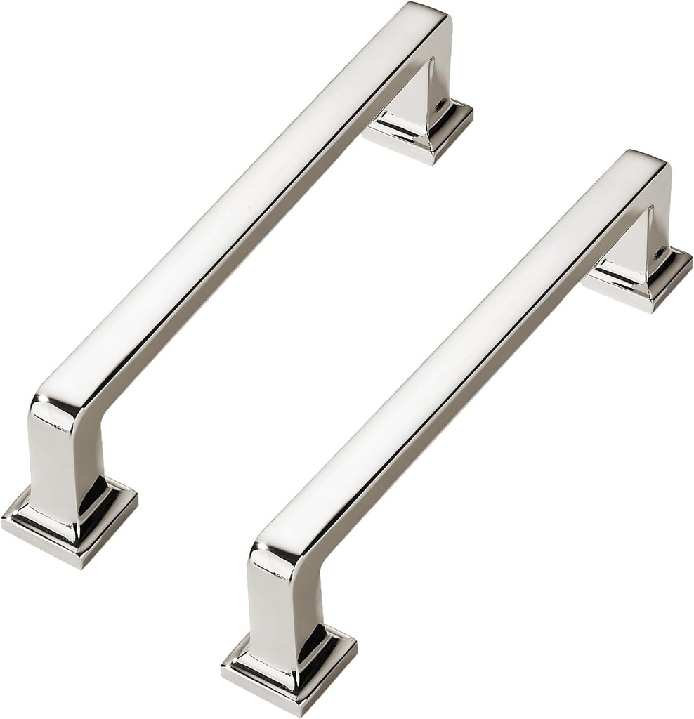 10 Pack Polished Nickel Cabinet Pulls 6-5/16 Inch(160Mm) Hole Center Cabinet Hardware Kitchen Cabinet Handles for Bathroom Drawer Pulls Dresser Pulls.