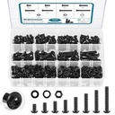 505Pcs Metric M6 Bolt Assortment 10/12/14/16/20/25/30/35Mm Button Head Hex Socket Cap Screws Bolts Nuts Washers Assortment Kit, 12.9 Grade Alloy Steel Black Galvanized, Fully Threaded