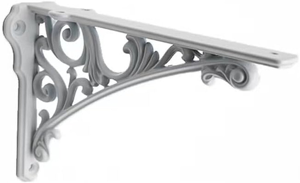 Decorative Shelf Bracket 6 Inch, White Brackets for Shelving, Heavy Duty Vintage, DIY Projects, Hardware Included, 4 Pack, 5.9X4.17X1.73 Inch,Baroque Style