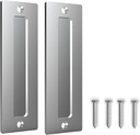 Orgerphy Stainless 7” Barn Door Handle Finger Pull Set (2 Pack)| Heavy Duty Modern Simple Invisible Handle for Gates Garages Sheds Barn Door, Pocket Door | with Flat Bottom Easy to Install(2 Pack)