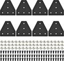 8Pcs 3030 Extrusion T Plate Joining Corner Brackets Connector T Slot Hardware 3030 V Slot Aluminum Extrusion Accessories with T Nuts and Screws for Extruded Aluminum Black