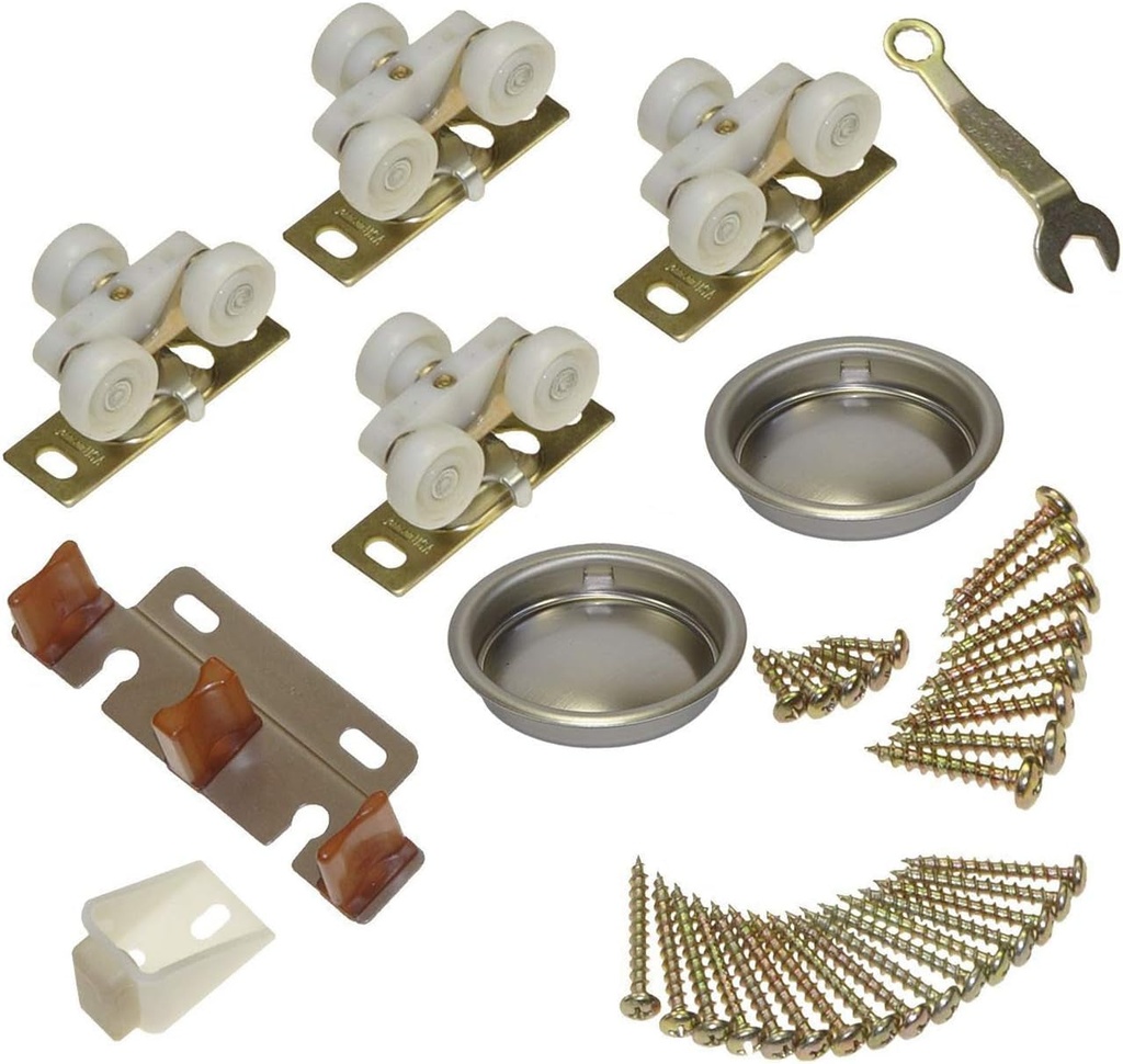 Johnson Hardware 138F Series Sliding Bypass Door Hardware (72 Inch - 2 Door System)