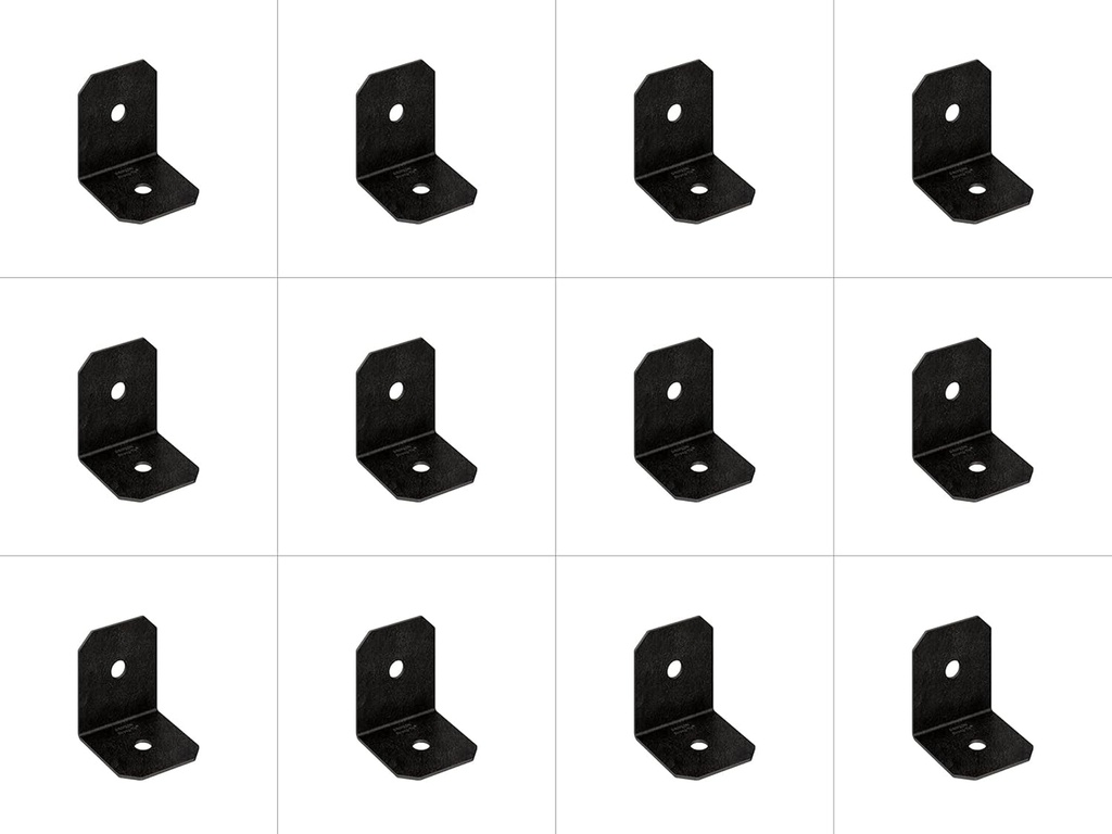Simpson Strong Tie APVA4 Outdoor Accents® Avant Collection™ ZMAX®, Black Powder-Coated 90° Angle for 4X, 12-Pack