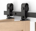 36'' Bifold Sliding Barn Door Hardware Kit,Top Mount Bi-Folding Track Kit for Double 16" Closet Doors,Heavy Duty Roller,Slide Smoothly Quietly,Easy Install,Black,No Door