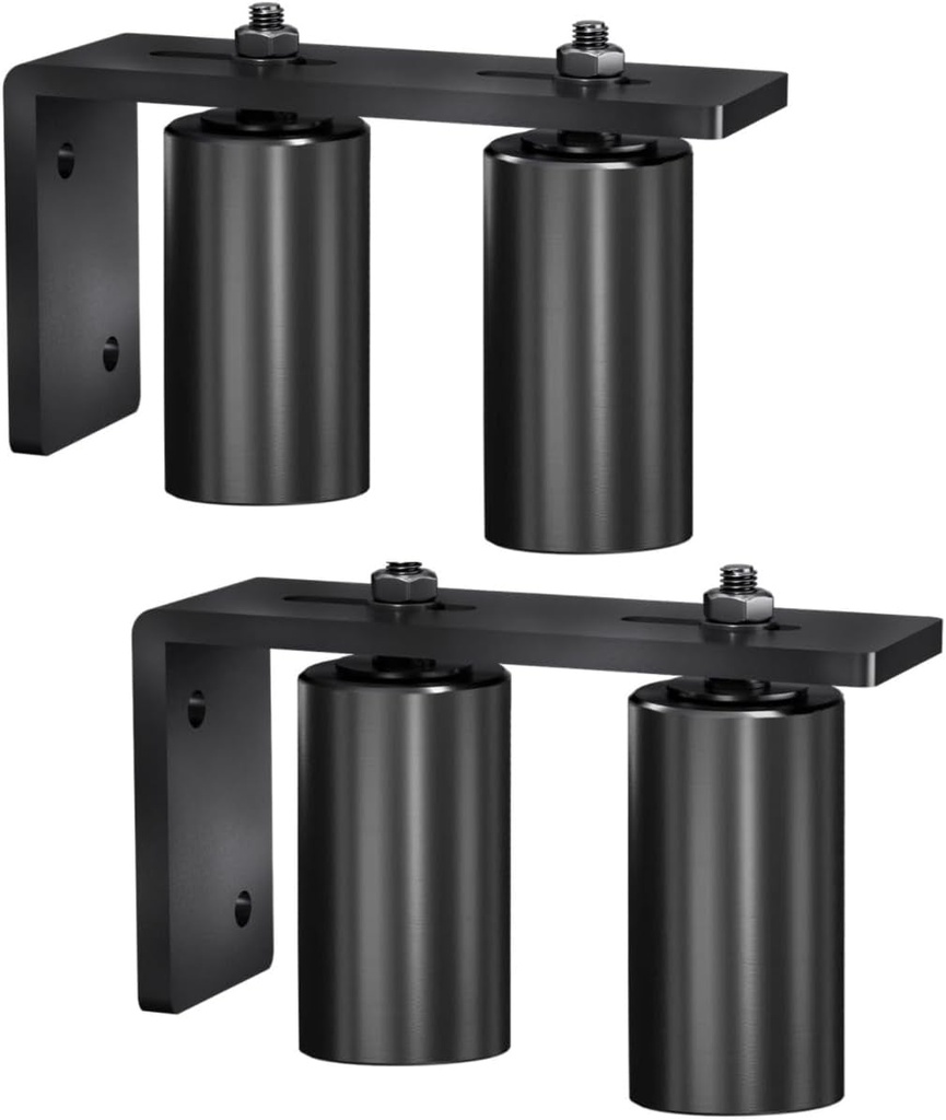 Gate Roller Guide,4"Slide Gate Guide Roller with L-Bracket,Universal Adjustable Heavy Duty Sliding Gate Rollers,Sliding Door Hardware（2 Pack)