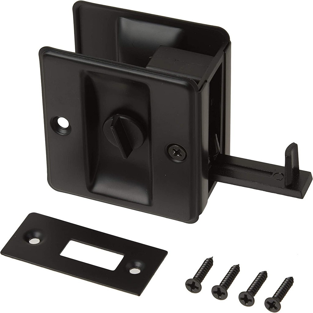 Idh by St. Simons 25411-019 Premium Quality Solid Brass Pocket Privacy Door Pull, Matte Black