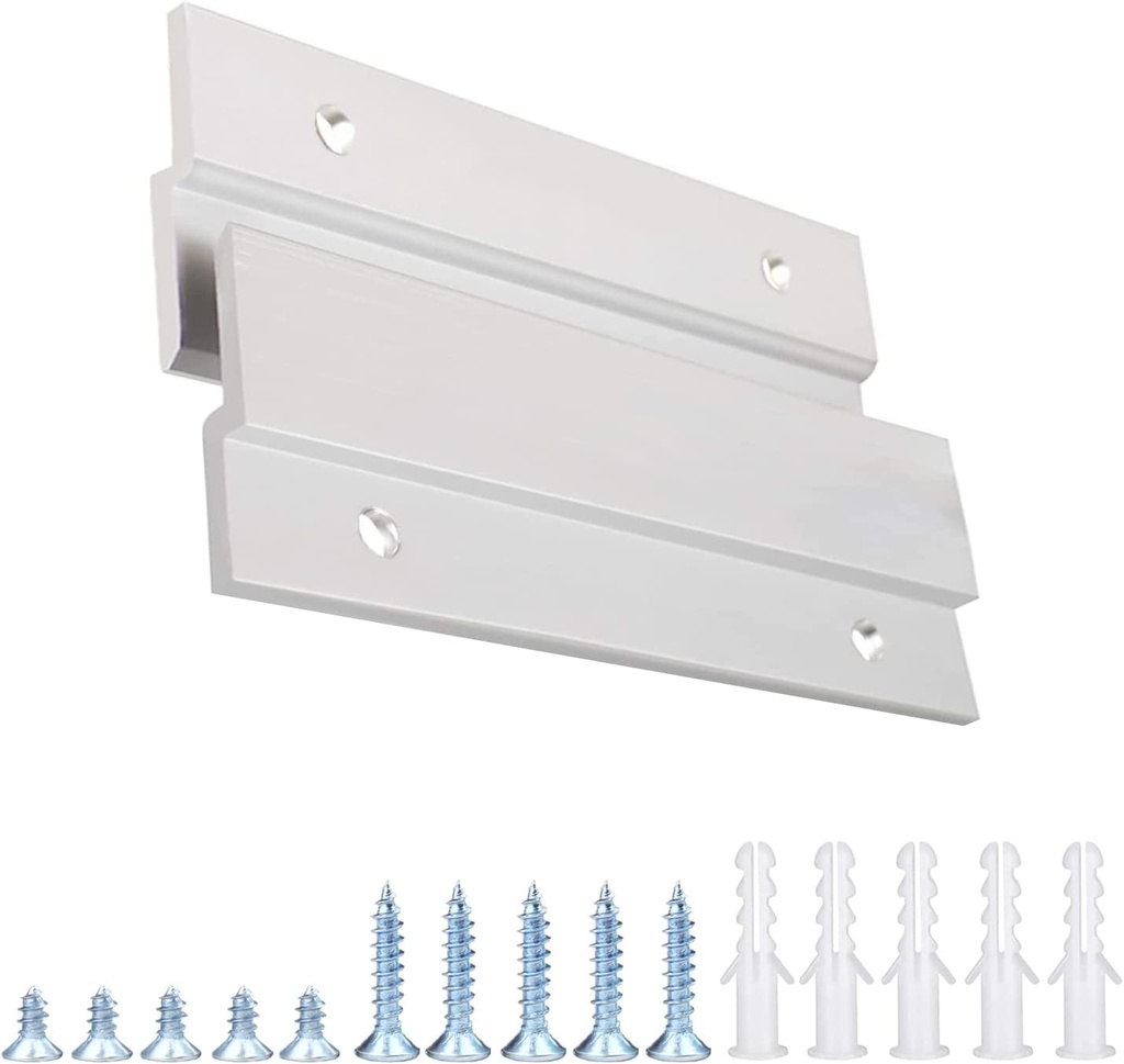 French Cleat Picture Hanger, Aluminum Z Hanger Interlocking Wall Mounting Bracket Hardware Kit Z Clips for Hanging Wall Painting, Mirrors, Panels, Artwork, Cabinet, Whiteboard (4Inch-6Pairs)