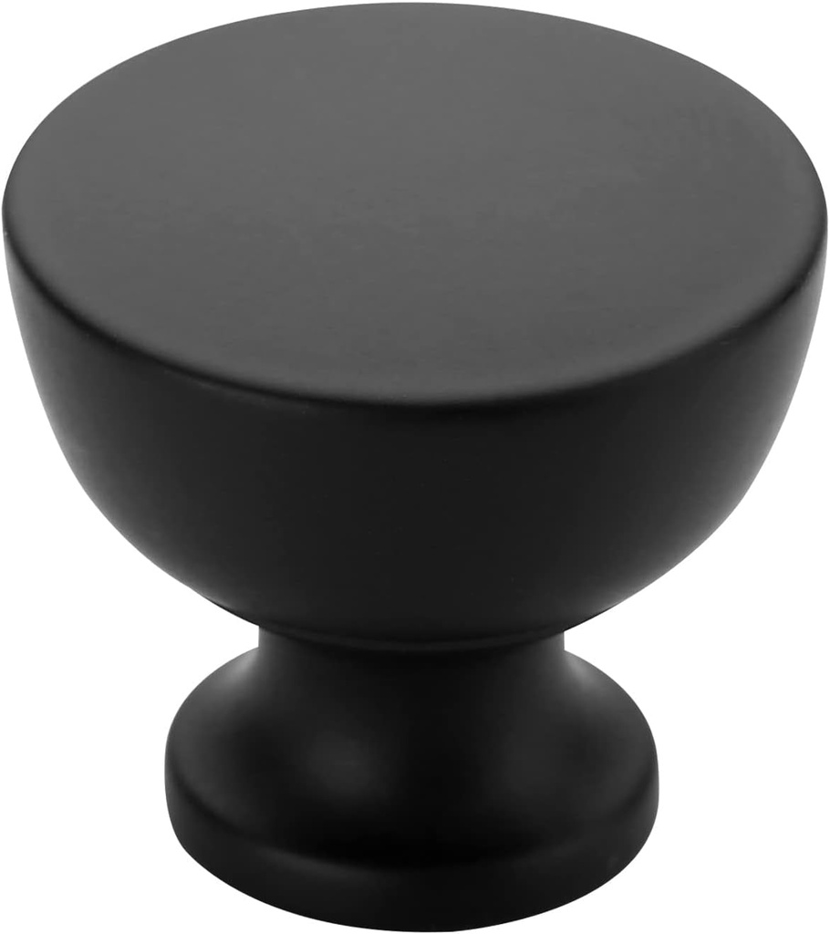 Alzassbg 5 Pack Matt Black Cabinet Knobs, 1-1/4 Inch(31.5Mm) Diameter Kitchen Cabinet Hardware Flat round Knobs for Cabinets and Drawers AL6013MB