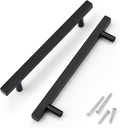 KNOBWELL 50 Pack 6-3/10 Inch Black Cabinet Handles Modern T Bar Knobs for Kitchen Cupboard Cabinet Door Hardware Dresser Drawer Handles