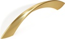 8 Pack Brushed Brass 5 Inch(128Mm) Hole Centers Kitchen Arch Twisted Cabinet Pulls Kitchen Hardware Drawer Handles Knobs.