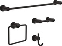 DELTA FAUCET NIC64-MB Nicoli 4-Piece Bath Hardware Set with 24-In Towel Bar, Toilet Paper Holder, Towel Ring, Towel Hook in Matte Black