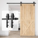 8Ft Heavy Duty Sturdy Sliding Barn Door Hardware Kit Single Door - Smoothly and Quietly - Simple and Easy to Install - Fit 1 3/8-1 3/4" Thickness Door Panel(Black)(J Shape Hangers)