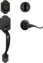 Haidms Matte Black Front Door Handle and Deadbolt Set, Front Door Lock Set, Entry Door Locksets with Deadbolt Single Cylinder, Exterior Door Handle with Reversible Handle Lever