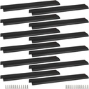 Black Back Mount Finger Edge Pull 300Mm/11.8", Aluminum Hidden Handle Concealed Tab Pulls for Home Kitchen Living Room Door Drawer Cabinet (12Pcs)