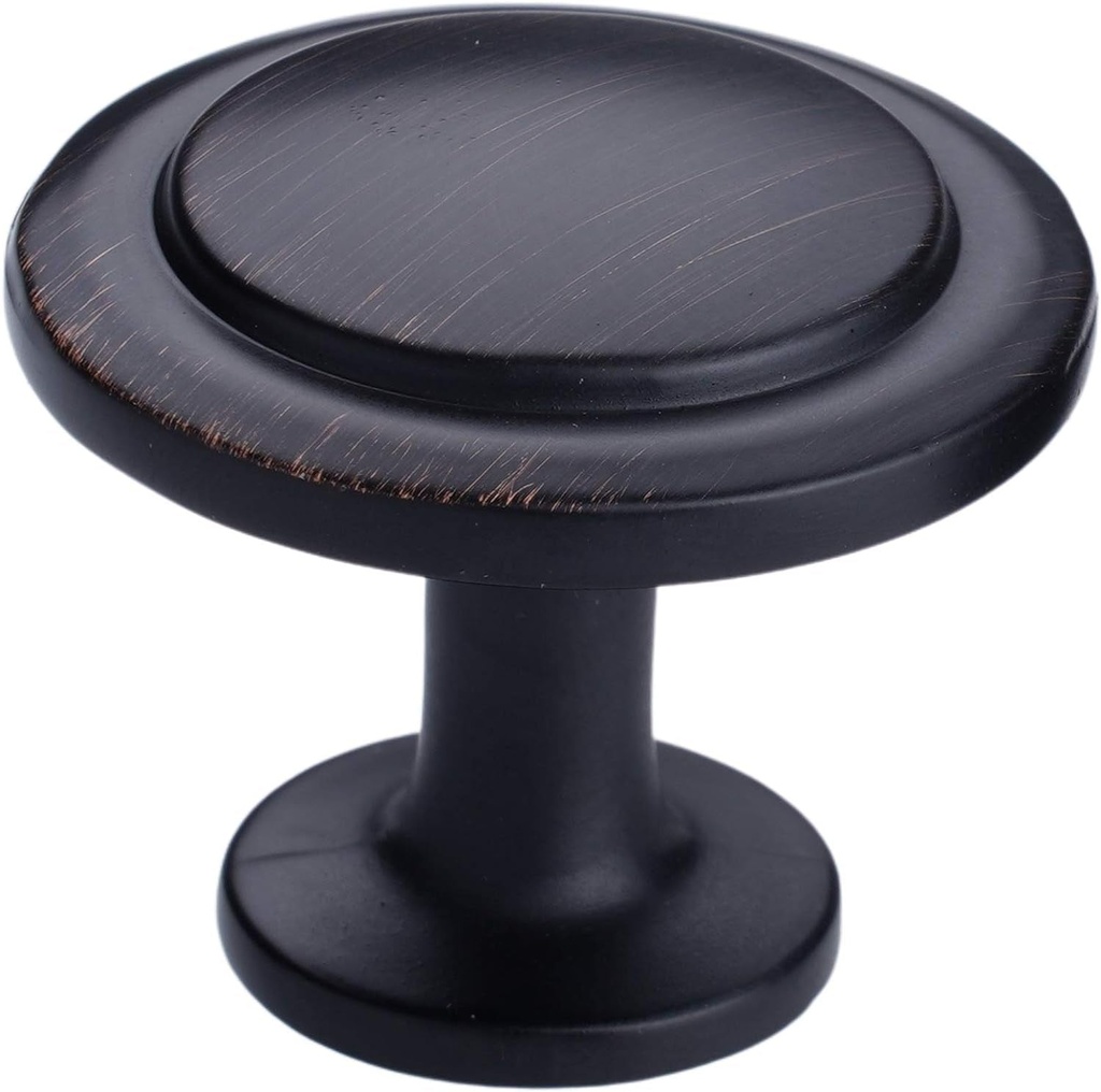 Decobasics Cabinet Hardware Mushroom Knob (1-¼ Inch, Pack of 20), Kitchen Cabinet Knob, Zinc Cabinet Pull Knobs for Kitchen Cabinet, Dresser and Drawer (Oil Rubbed Bronze)