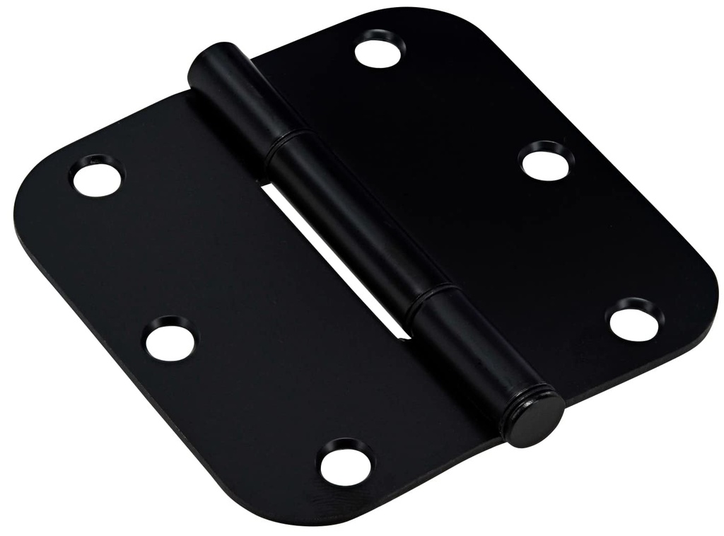 Hardware Essentials by Hillman Squeak-Proof 3-1/2In 5/8In Radius Matte Black Door Hinge (9 Count)