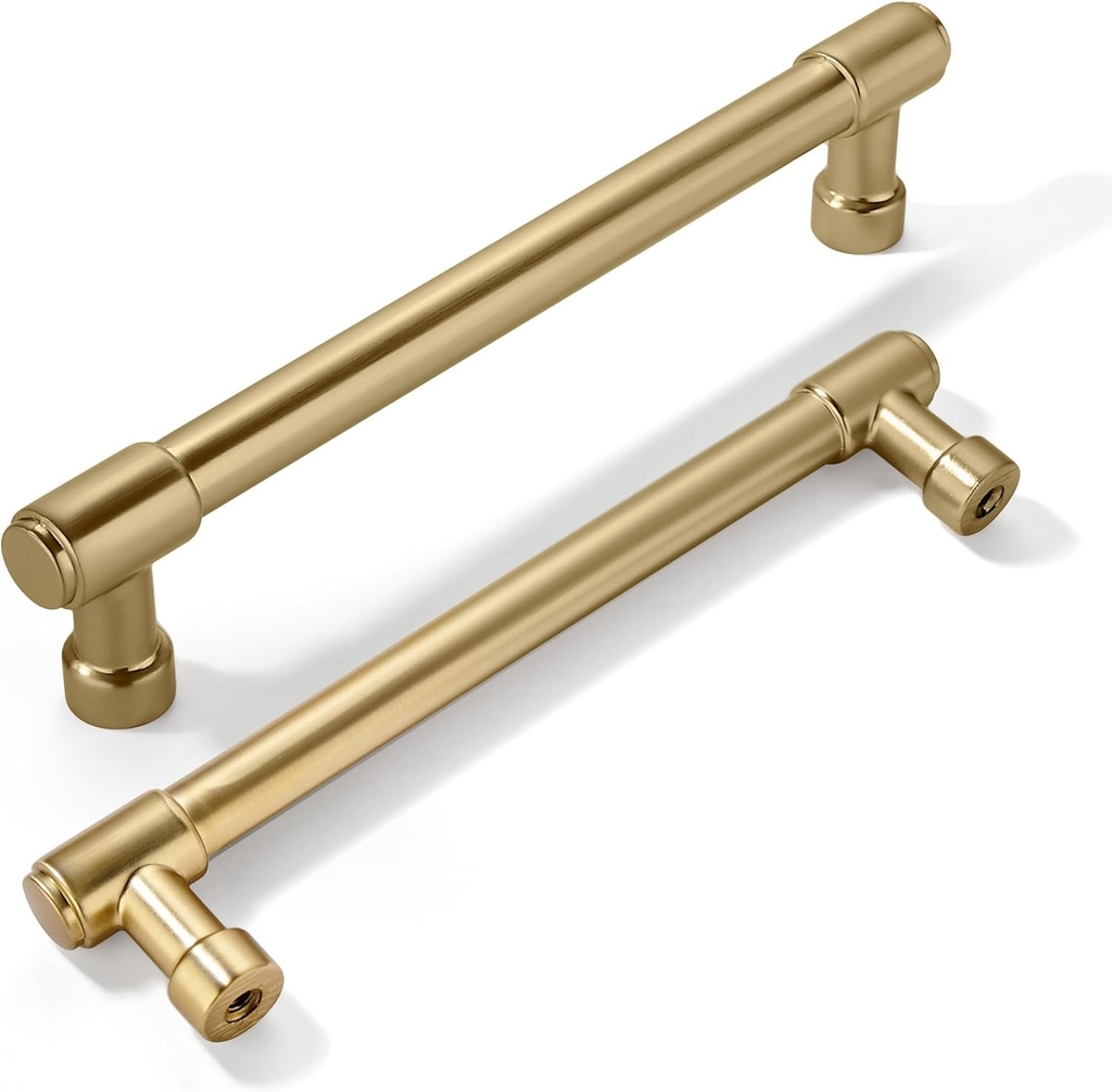 Khtumeware 10 Pack 5 Inch(128Mm) Champagne Bronze Cabinet Handles Warm Brass Cabinet Pulls Gold Kitchen Cabinet Hardware for Cupboard Drawer Pulls Dresser Handle