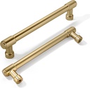 Khtumeware 10 Pack 5 Inch(128Mm) Champagne Bronze Cabinet Handles Warm Brass Cabinet Pulls Gold Kitchen Cabinet Hardware for Cupboard Drawer Pulls Dresser Handle