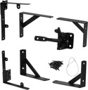 Gate Corner Brace Bracket anti Sag Gate Frame Kit,Heavy Duty Fence Gate Hardware with Gate Latch，Gate Hinges for Wooden Fence,Outdoor Gates,Driveway Gates,Shed Doors,Corral Gates