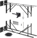 2 Set anti Sag Gate Corner Brace Bracket, Heavy Duty Gate Frame Kit with Self-Locking Gate Latch, Black Gate Hardware for Wooden Fence, Shed Doors, Driveway Gates, Corral Gates, Wood Windows