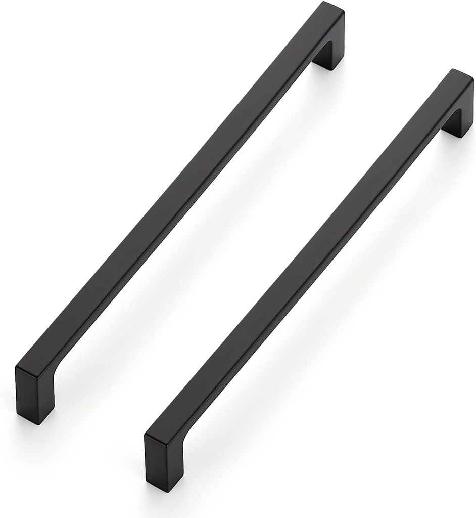 Ravinte 25 Pack 7-1/2 Inch Hole Centers Matte Black Cabinet Pulls Kitchen Cabinet Handles Solid Drawer Pulls Kitchen Cabinet Hardware Kitchen Zinc Alloy Drawer Handle Square Bar Cabinet Drawer Handles