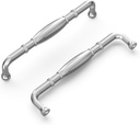 Hickory Hardware 10 Pack Solid Core Kitchen Cabinet Pulls, Luxury Cabinet Handles, Hardware for Doors & Dresser Drawers, 5-1/16 Inch (128Mm) Hole Center, Chrome, Williamsburg Collection