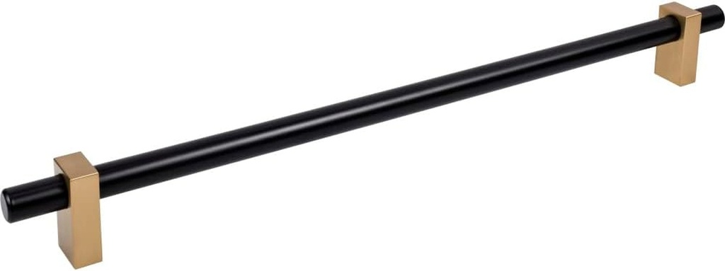 Jeffrey Alexander 18" Center-To-Center Matte Black with Satin Bronze Larkin Appliance Pull