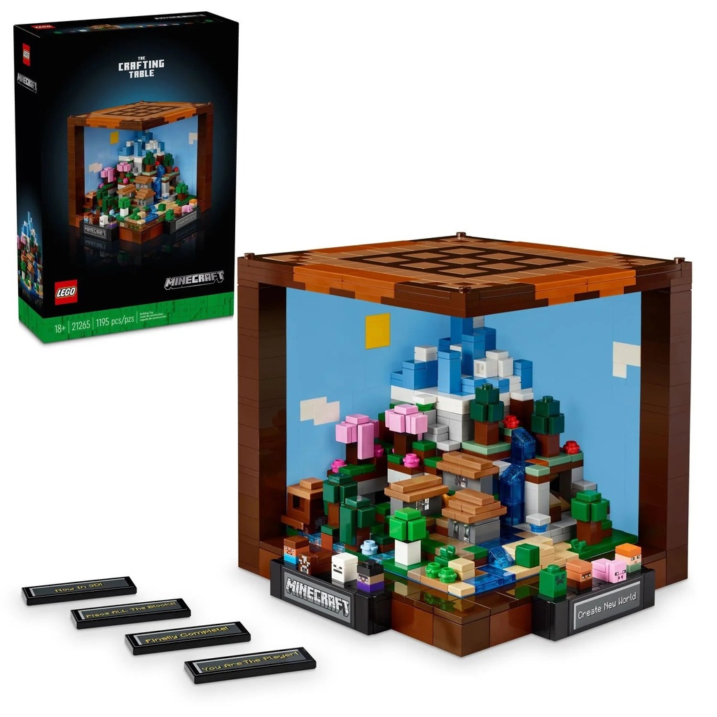 LEGO Minecraft the Crafting Table, Video Game Building Set with Minecraft Figures, Mobs and Biomes, 15 Year Anniversary Model, Minecraft Gift Idea for Adults, 21265