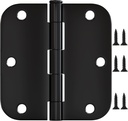 Utopia Home 30 Pack Matte Black Door Hinges 3.5 Inch Rounded, Interior Door Hinges Black Matte with 5/8" Radius Edges, 3 ½ X 3 ½ Inch Hardware Door Hinges for Both Interior and Exterior Doors