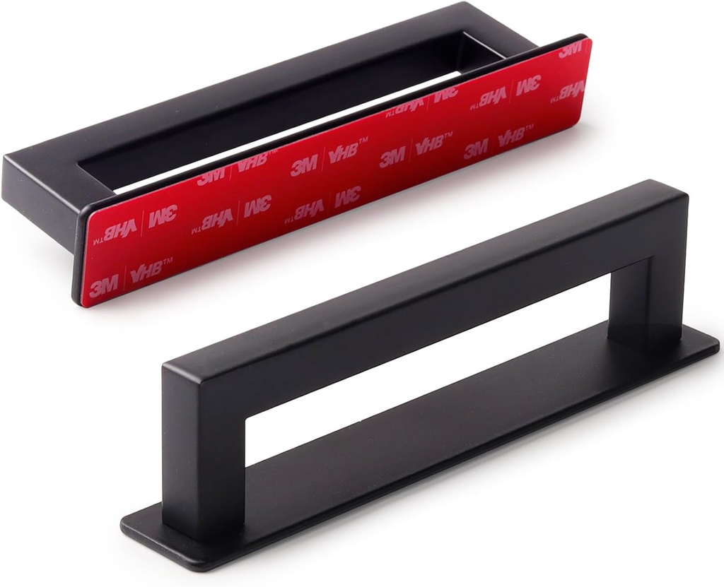 Adhesive Cabinet Handles Stick on Handle Self Stick Sliding Shower Door Handle 6" Black 14-Pack