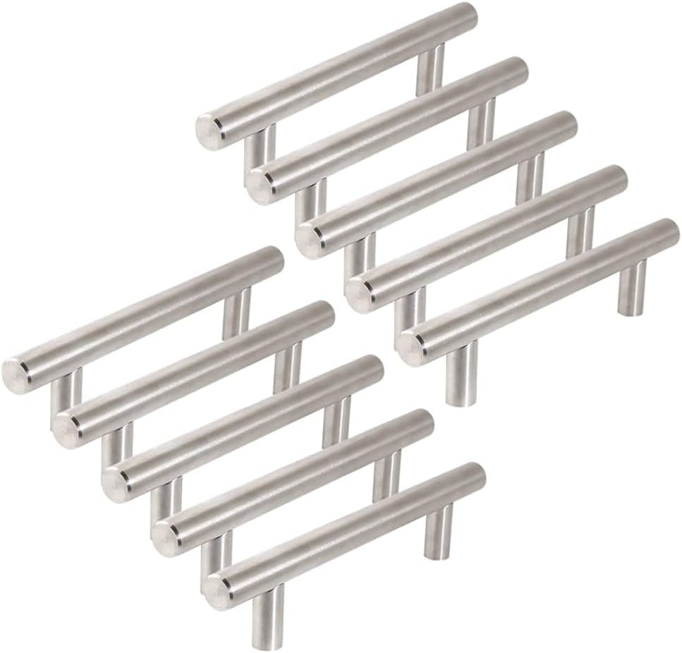 Design House 189647 Truss/Hallow Bar Cabinet, 4" Pull, Satin Nickel, 10 Pack
