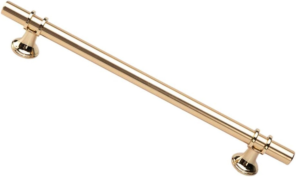 316-7646AQ Solid Gold Cabinet Hardware Euro Style Bar Handle Pull - 7.5"(192Mm) Hole Centers, 10 Pack