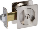 Delaney Hardware 370009 Contemporary Entry Square Pocket Lock Satin Nickel, Silver Pocket Door Lock with Key, Pocket Door Lock with Key, Sliding Door Lock