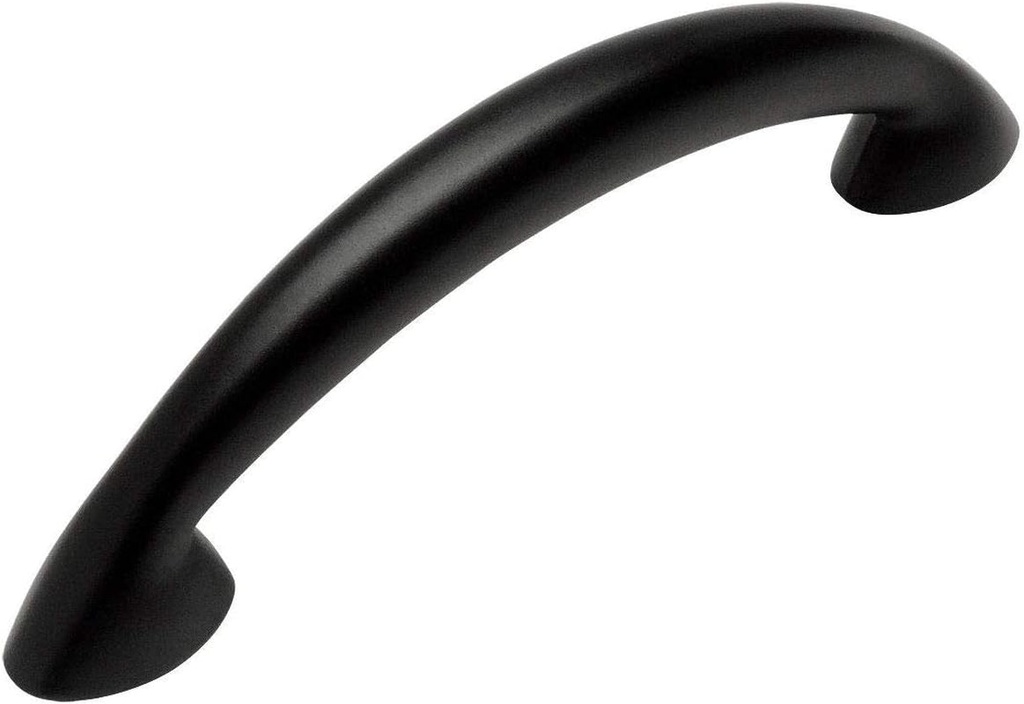 10 Pack - Cosmas 323-64FB Flat Black Modern Cabinet Hardware Arch Handle Pull - 2-1/2" Inch (64Mm) Hole Centers