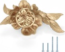 Satanga Flower Cabinet Pulls Handle Knob Drawer for Kitchen Dresser Wardrobe Bathroom and Cupboard to Hole Hardware Knob Easy Installation Self-Contained Screws Pack of 4 Champagne Bronze