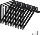 HOME MASTER HARDWARE Heavy Duty Closet Shelf & Rod Brackets 10 Pack,Wall Mounted Closet Shelves Support Brace with Hook,10-3/4 in Black Bracket with Screws