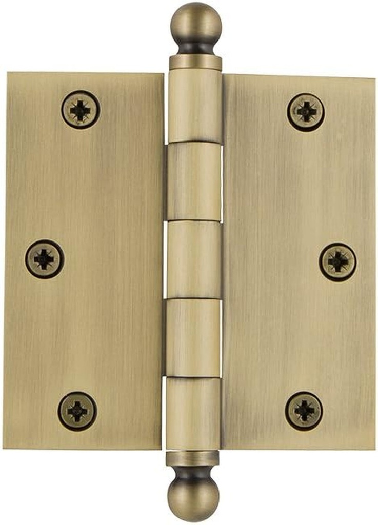 Nostalgic Warehouse Ball-Tip Residential Door Hinge with Square Corners
