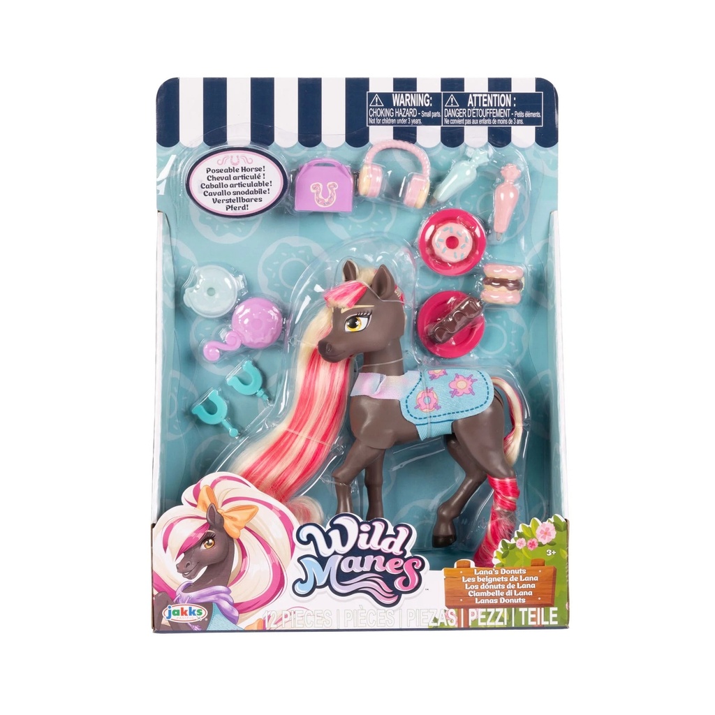 Wild Manes Lana'S Pink Tasty Treats Donut Shop Articulated Fashion Horse Doll and Accessories