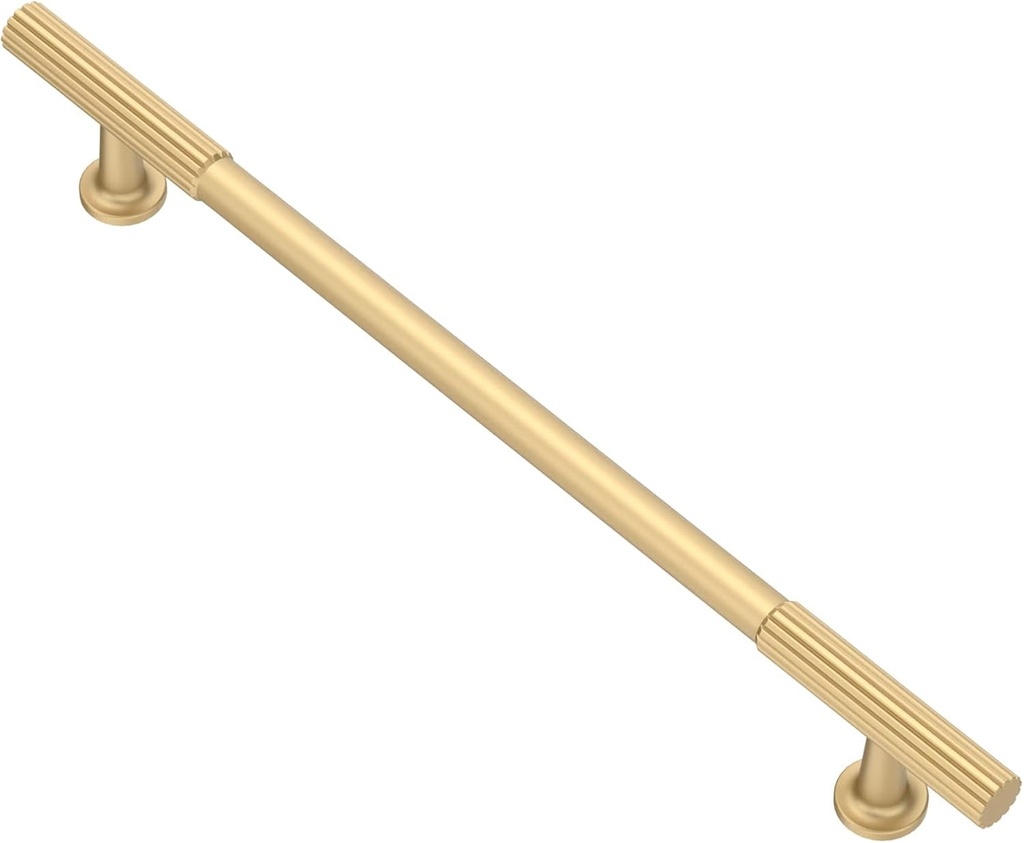 Alzassbg 10 Pack Matt Gold Cabinet Pulls, 7-1/2 Inch(192Mm) Hole Centers Cabinet Handles Kitchen Hardware for Cabinets and Drawers AL3095MGP