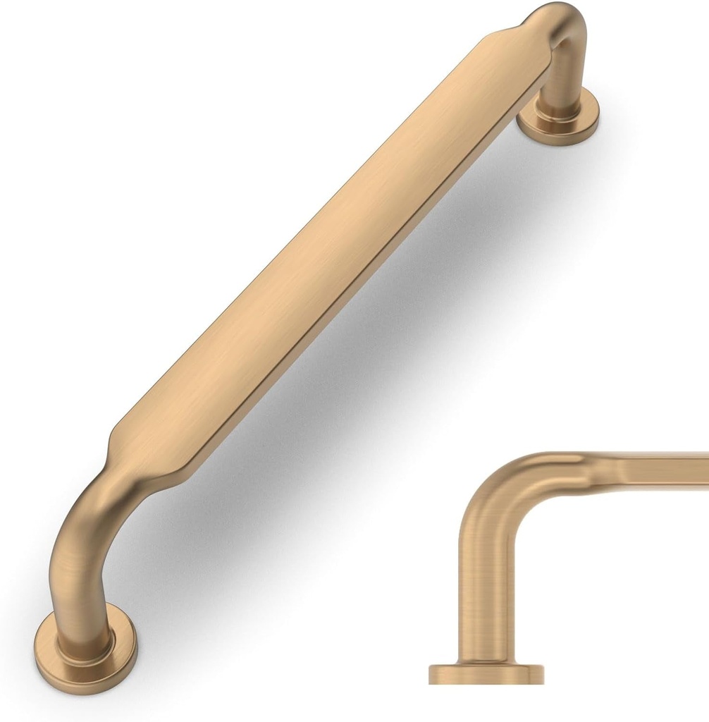 Amerdeco 10 Pack Champagne Bronze Cabinet Pulls 5 Inch(128Mm) Hole Centers Kitchen Cabinet Handles Solid Zinc Alloy Cabinet Hardware Drawer Pulls ZH0051
