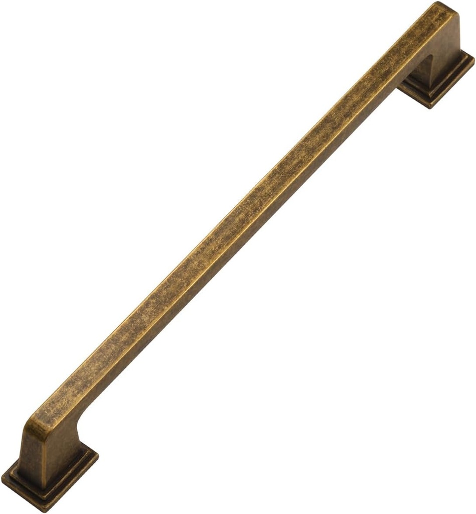 5 Pack Antique Brass Cabinet Pulls Square 6.3"(160Mm) Hole Center Retro Vintage Cabinet Handles Drawer Pulls Cupboard Kitchen Hardware