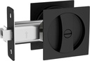 Haidms Black Pocket Door Hardware, Matte Black Pocket Door Lock, Square Black Door Locks for Pocket Doors(1 Pack, Matte Black)