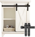 Skysen 2Ft Single Door Cabinet Sliding Barn Door Hardware Kit Super Mini Sliding Door Hardware for Wardrobe Cabinet TV Stand (Ykd2)