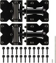 Non-Weld Self Closing Gate Hinges Adjustable Heavy Duty Hardware 90 Degree Gate Hinges Kit for Wood/Vinyl/Metal/Outdoor Fence, with Self-Tapping Screws and Swing Adjuster Tool, 2-Pack