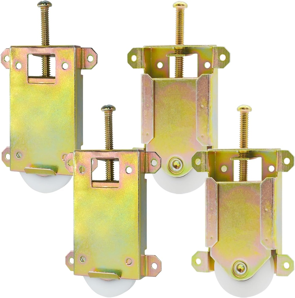 Sliding Mirror Closet Door Rollers Replacement Hardware Fits Contractors Part #W8020C or Hard 1775 Wardrobe Doors Wheels, 1-1/2" Durable POM Concaved Ball Bearing Wheel, 4 Pack
