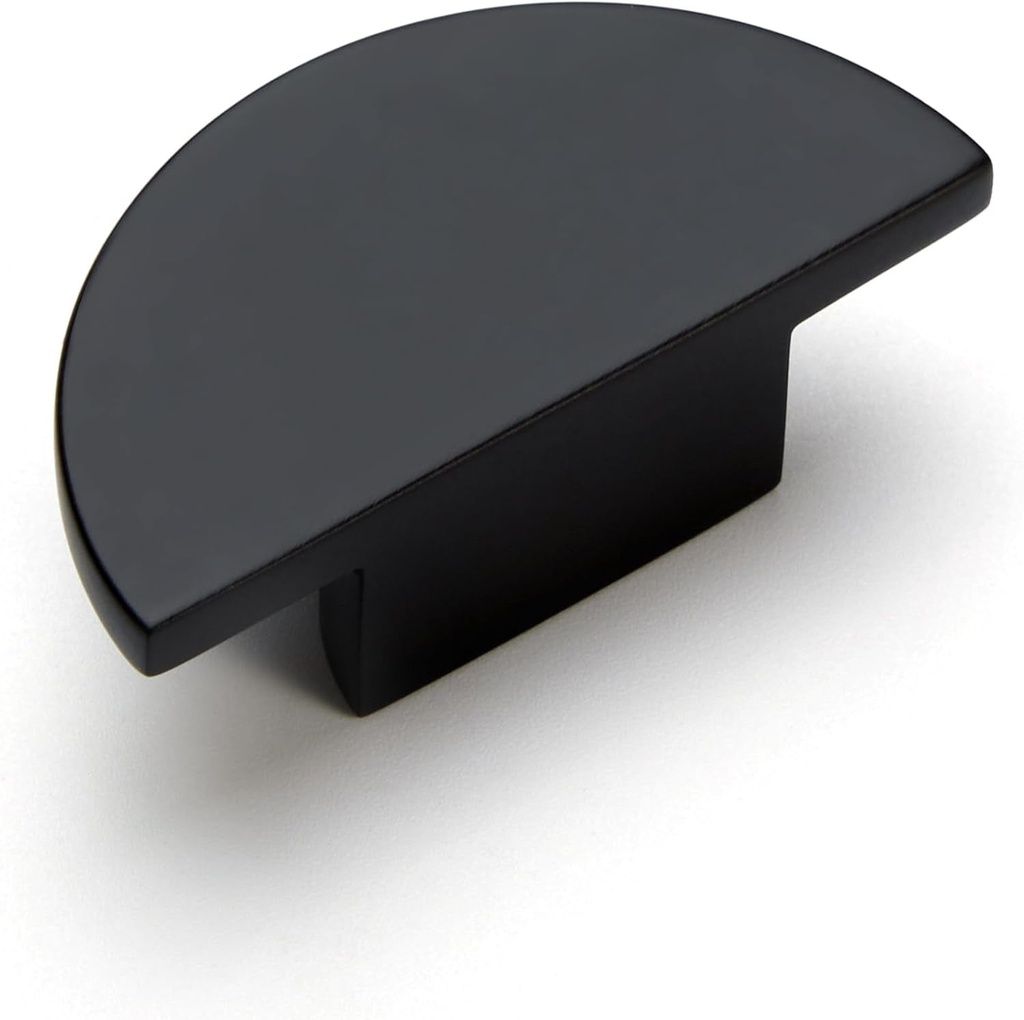 20 Pack Solid Brass Dresser Drawer Pulls,Semicircle Kitchen Cabinet Knobs and Handles, Matte Black Knobs for Cabinet and Drawer, Modern Copper Furniture Hardware, Polished Finish