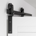 48" Bi-Folding Sliding Barn Door Hardware Track Kit,Side Mounted Roller,Smoothly&Quietly,Easy to Install,Black,Door Not Included[Fit Double 22" Bifold Doors]